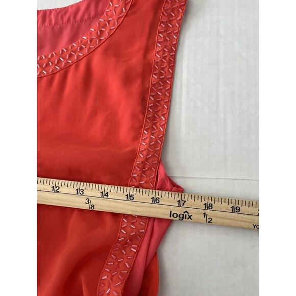 Moon Collection Women's Orange(ish) Flare Pleated Embellished Mini Dress Medium - Picture 10 of 12